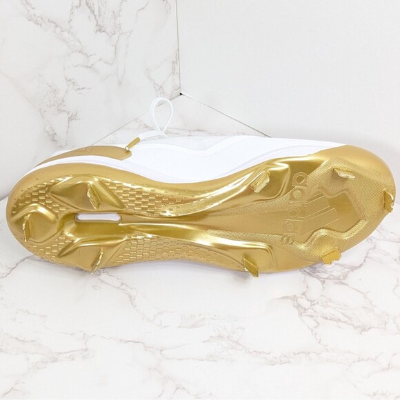 adidas Women's adizero PureHustle 3 Elite Metal Softball Cleats White/Gold 13 - Picture 5 of 12